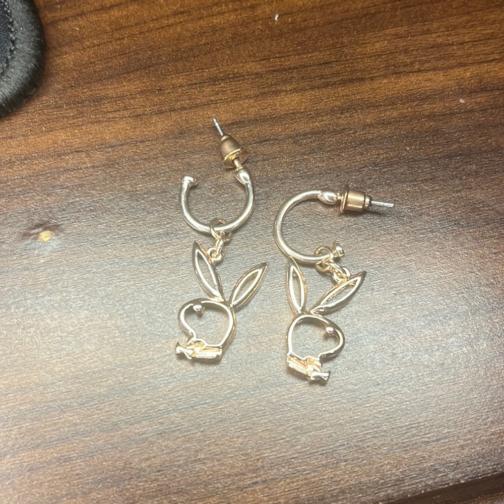Playboy rose gold hoops